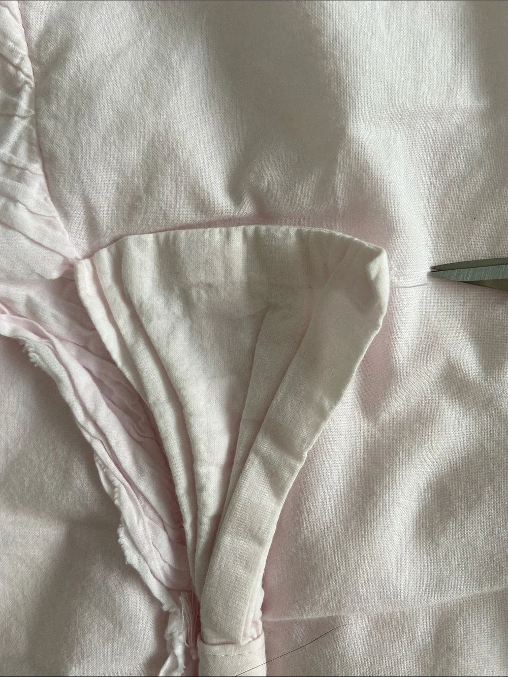 LoveShackFancy Pottery Barn Pale Pink Ruffle Bow Pillowcases Shams (Pair)